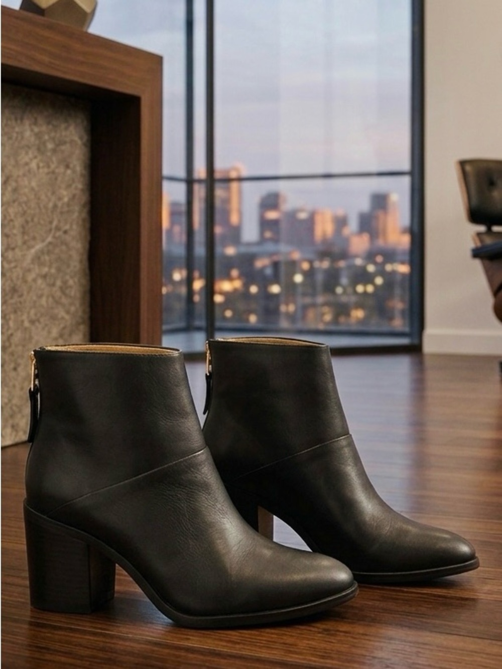 Nisolo Dari Commuter Genuine Leather Heeled Ankle Boot Black Size 9.5